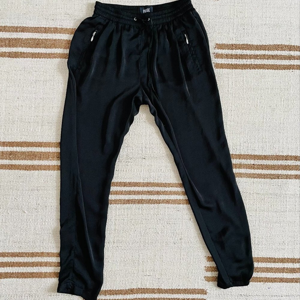 Women's Paige Satin Black Jogger